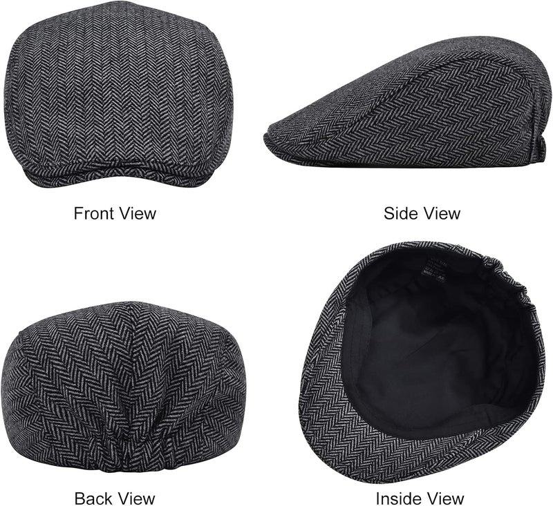STARANCE 2 Pack Newsboy Hats for Men Wool Blend Ivy Driving Flat Cap - Image 3
